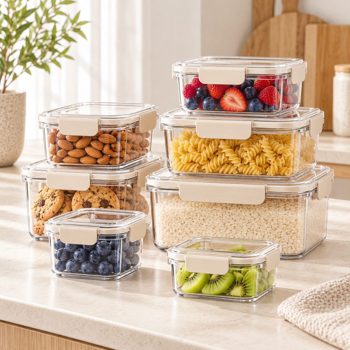 Lumqivo ClearKeep Airtight Food Storage Container Set