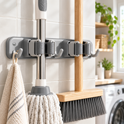Lumqivo GripWall Mop & Broom Organizer