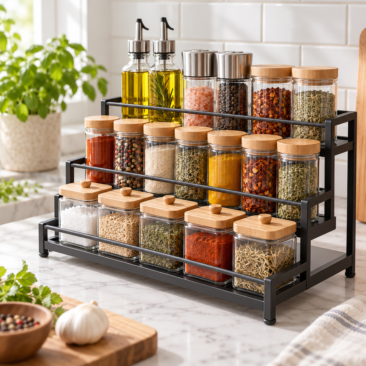 Lumqivo SpiceStep Multi-Tier Seasoning Rack