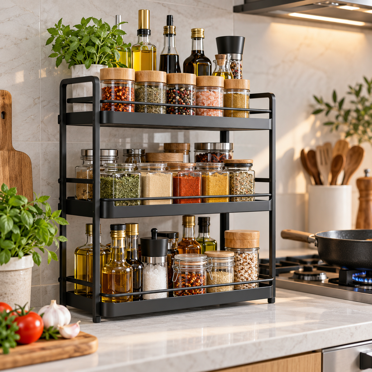 Lumqivo SpiceStep Multi-Tier Seasoning Rack