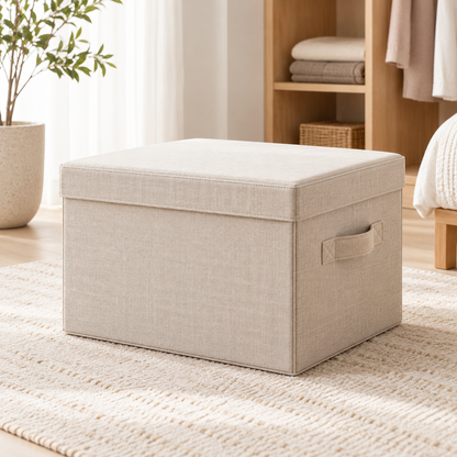 Lumqivo StackEase Lidded Fabric Storage Box