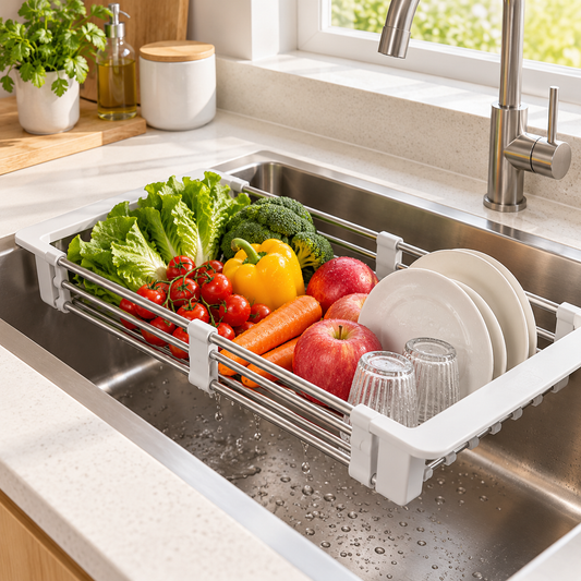 Lumqivo SinkFlex Expandable Over-Sink Drying Rack
