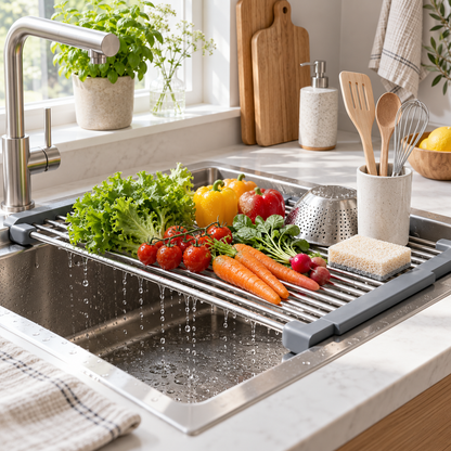 Lumqivo SinkFlex Expandable Over-Sink Drying Rack