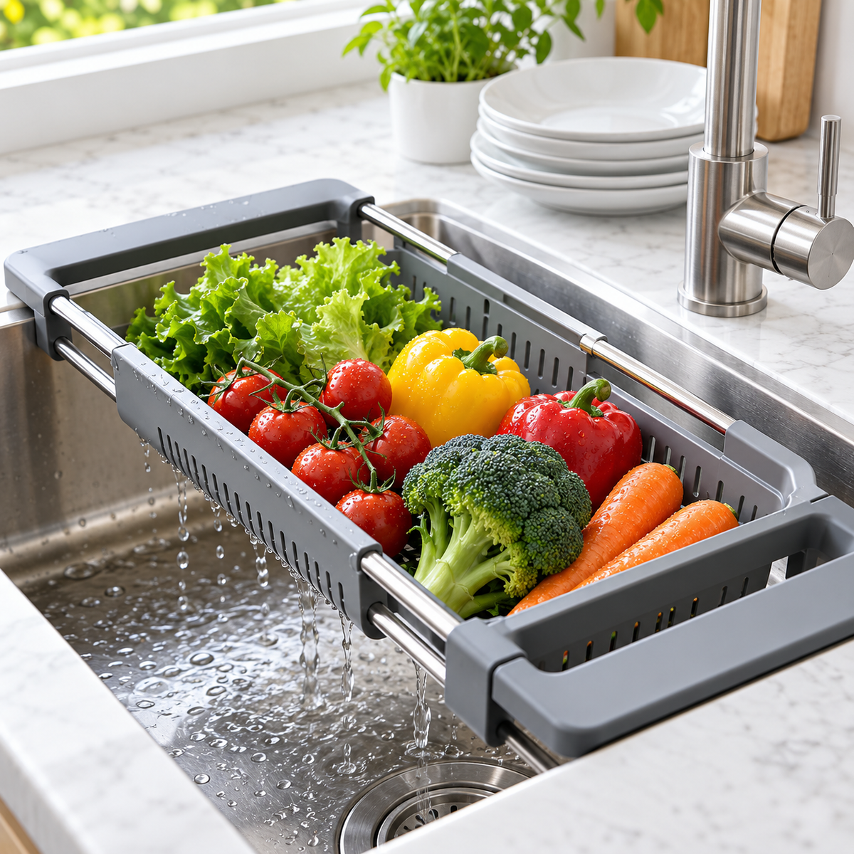 Lumqivo SinkFlex Expandable Over-Sink Drying Rack