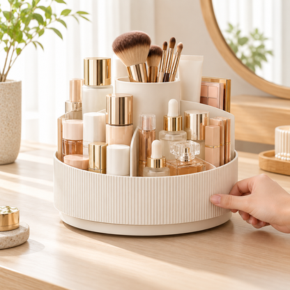 Lumqivo SpinGlow 360° Rotating Makeup Organizer